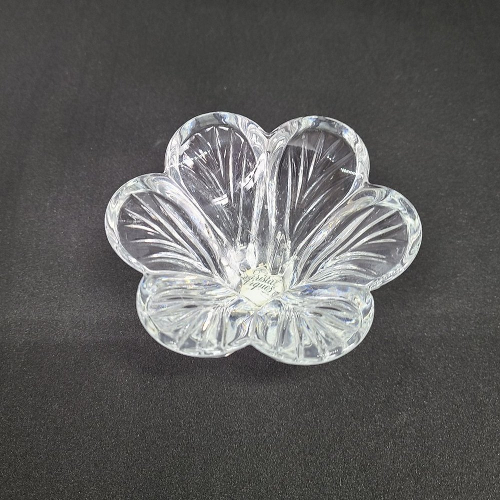 Floral shape Cristal D'Argues France candleholder. Genuine Lead Crystal. - Picture 2 of 6